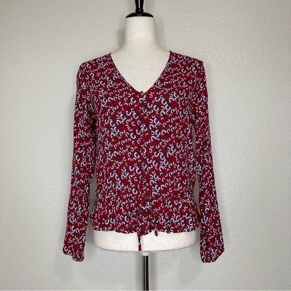 Rails Beaux Top in Red Floral Button Down Top - Picture 2 of 13